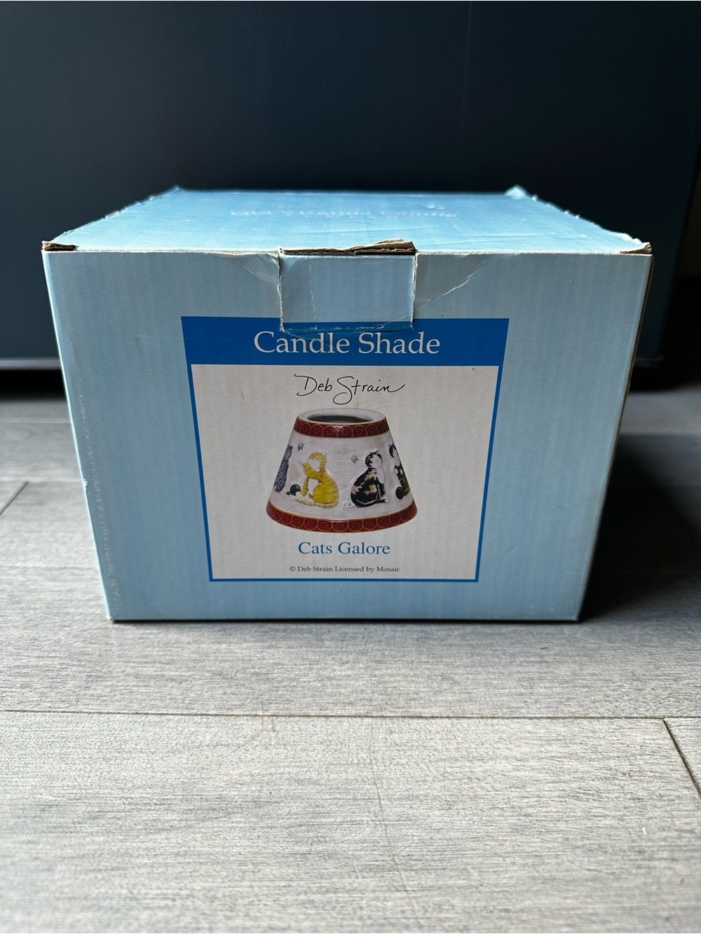 Deb Strain Cats Galore Ceramic Candle Shade Topper Christmas New In Box